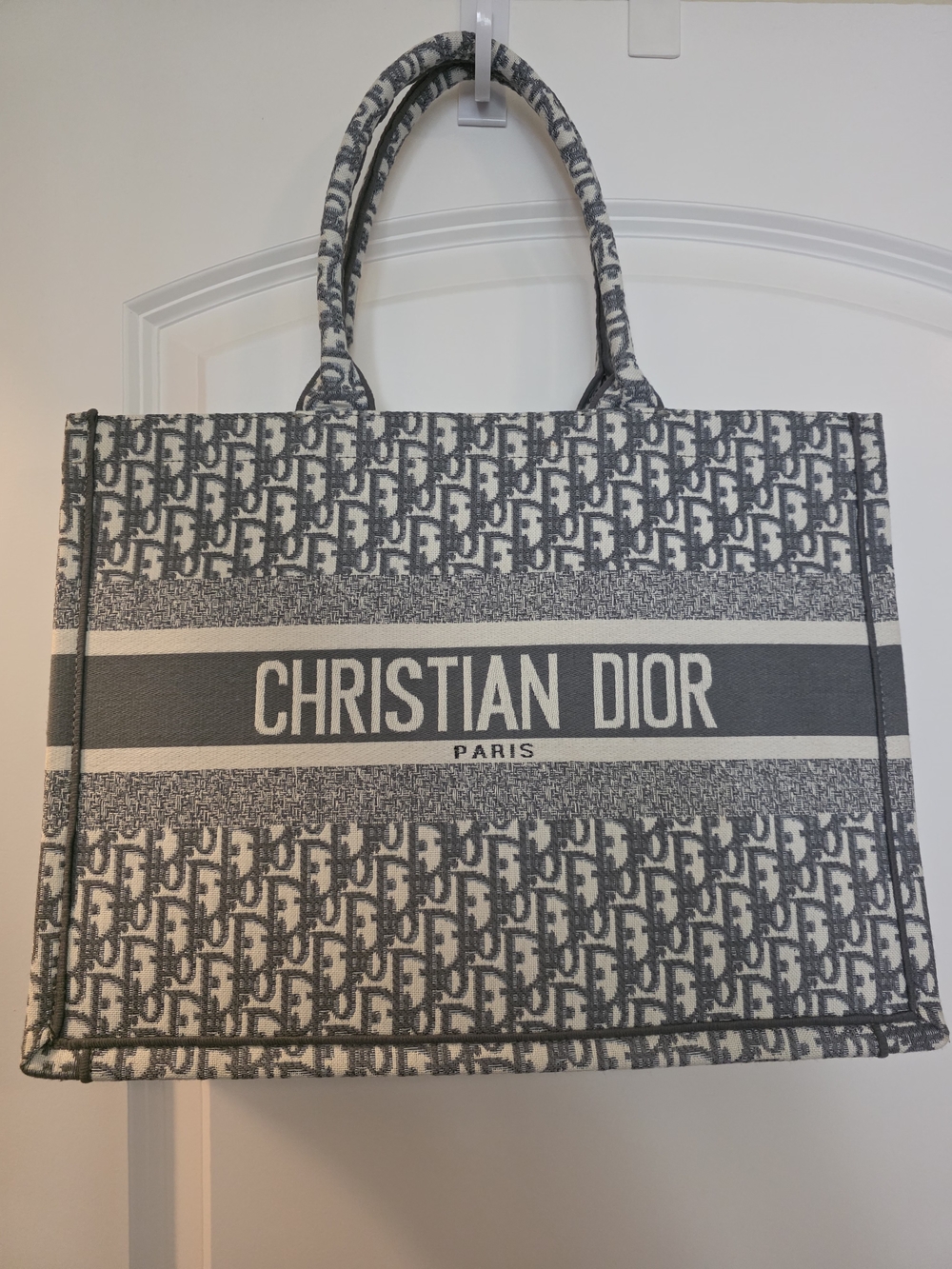 Dior Canvas Tote in Black and White with CHRISTIAN DIOR Stripe